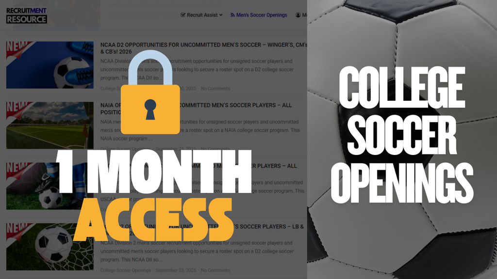 1-Month Access to Verified College Soccer Recruiting Openings