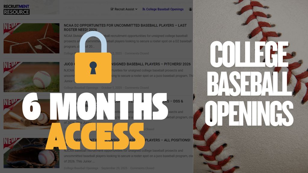 6-Months Access to Verified College Baseball Recruiting Openings