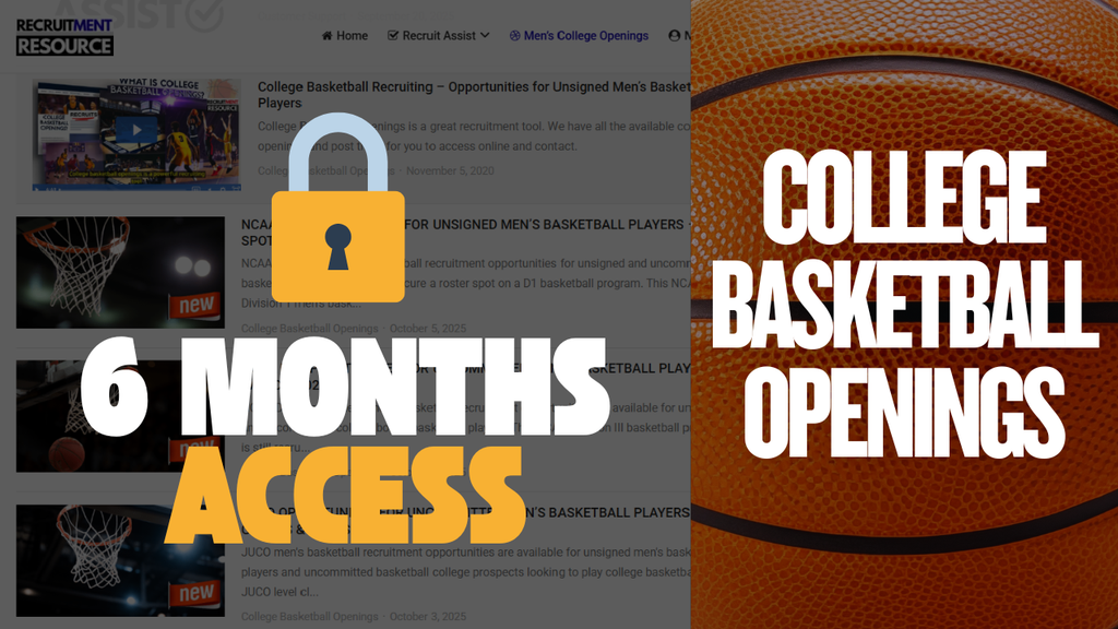 6-Months Access to Verified College Basketball Recruiting Openings