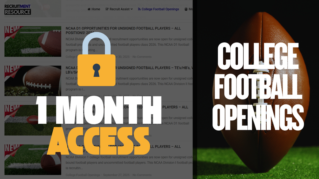 Football College Openings – 1 Month Access