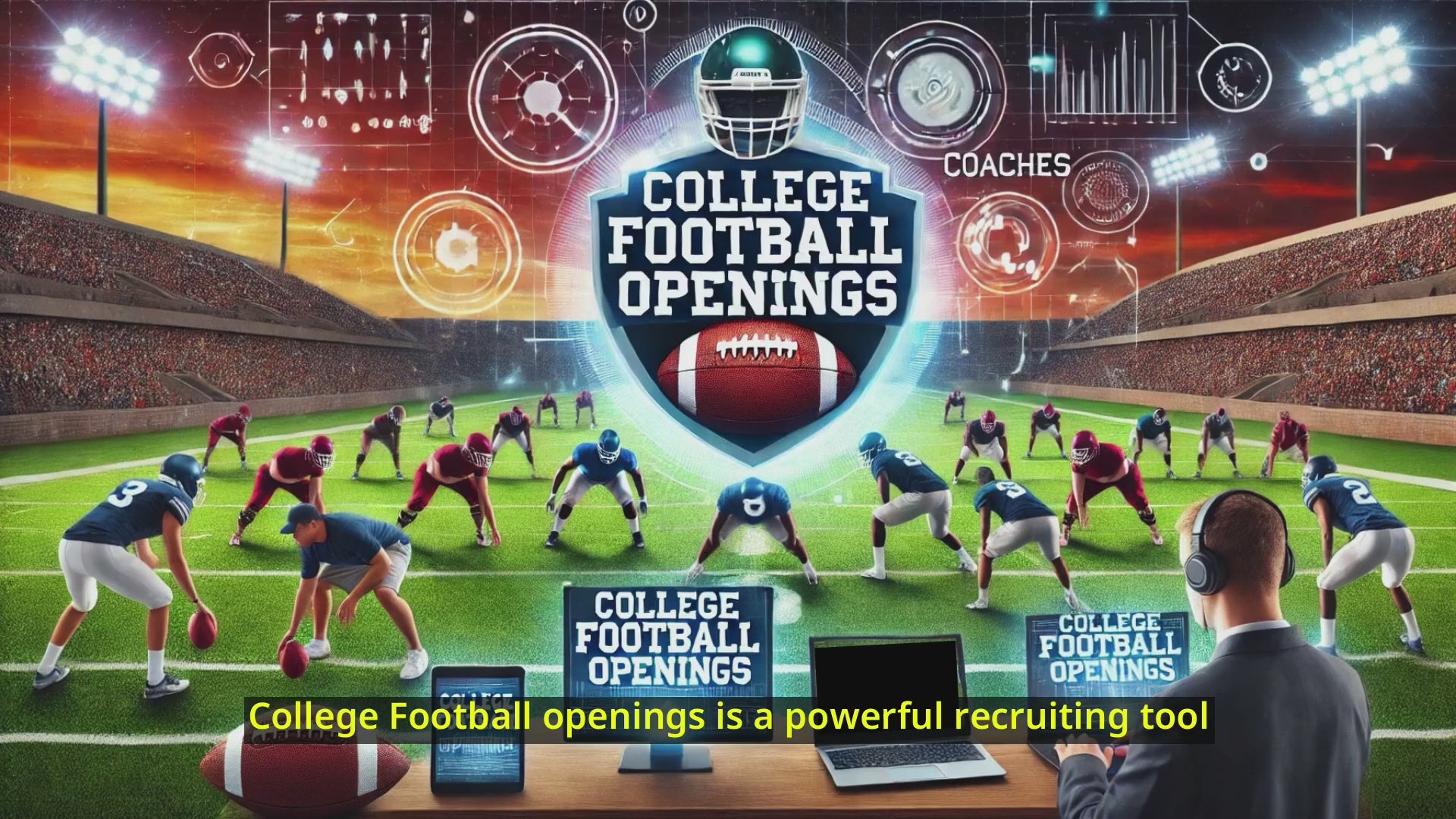 Walkthrough video explaining College Football Openings access — covers how players can find verified NCAA and JUCO roster spots by position, level, and eligibility.